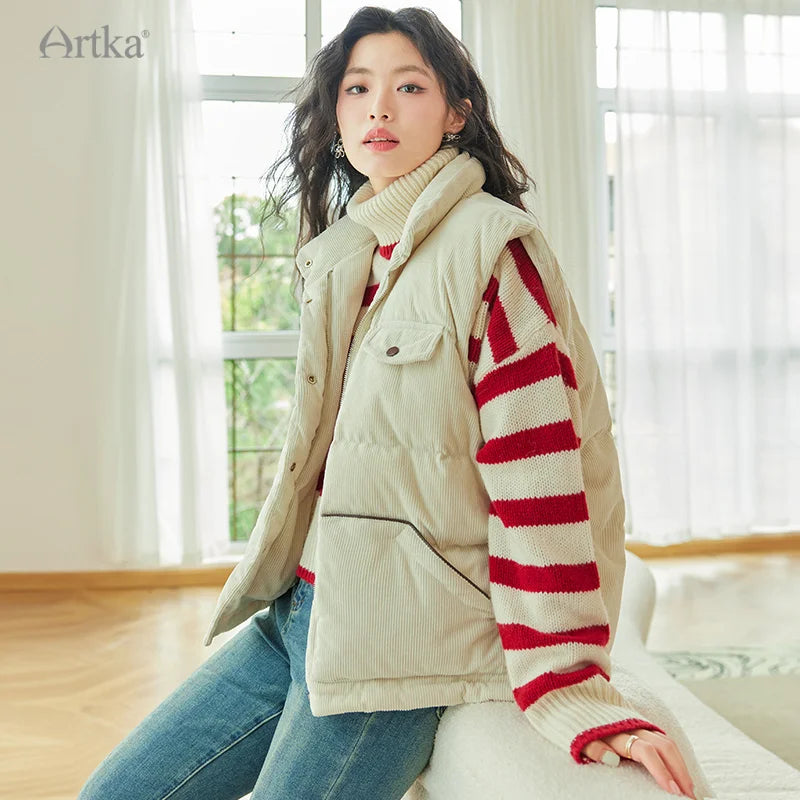 Doudoune Sans Manche Velours