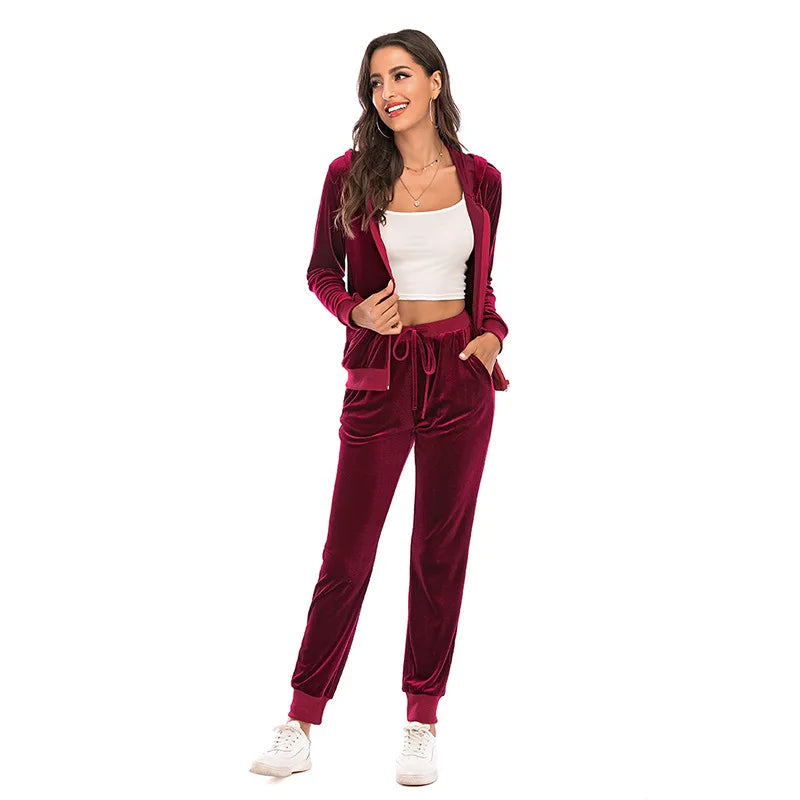 Ensemble Velours Femme Rouge