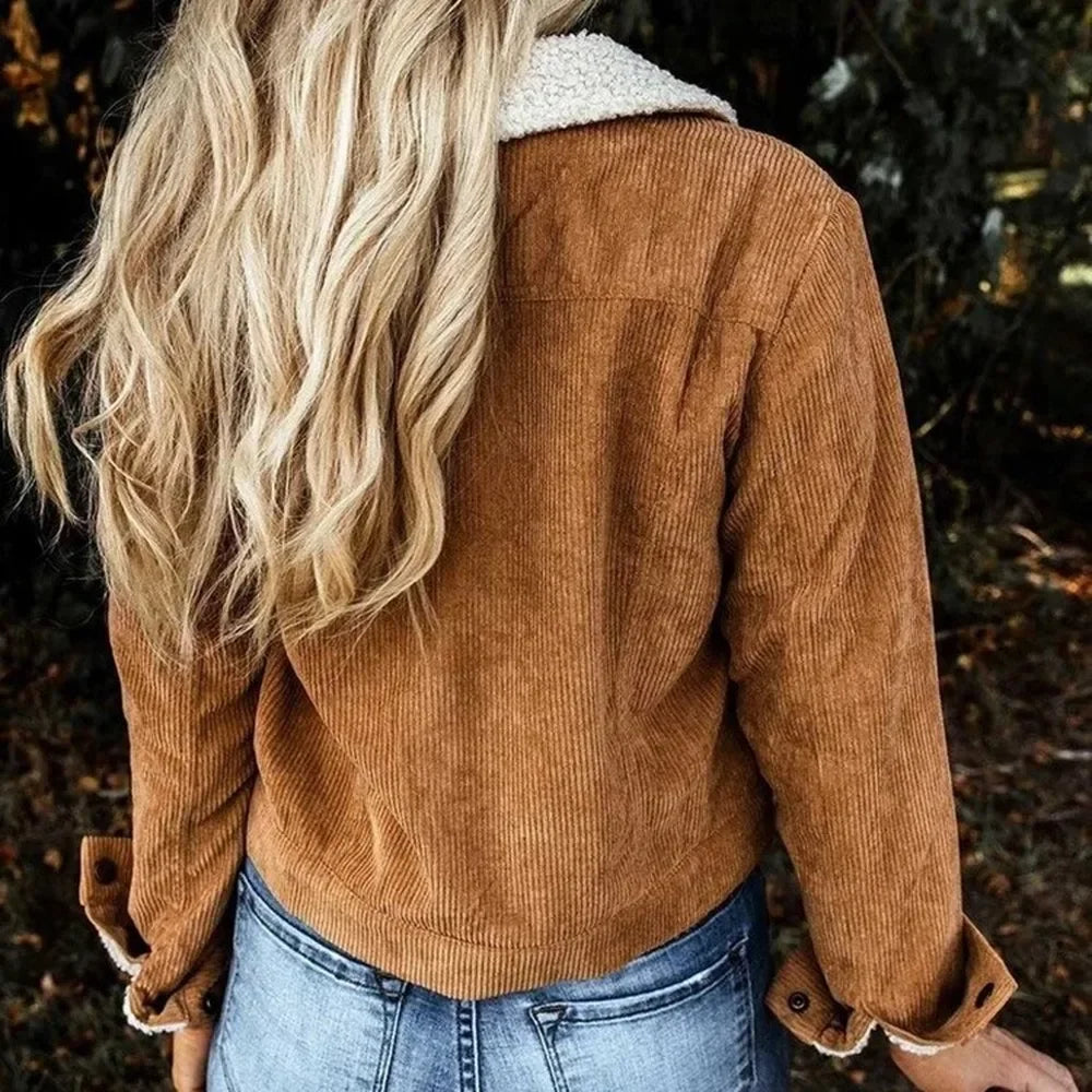 Blouson Velours Cotelé Femme