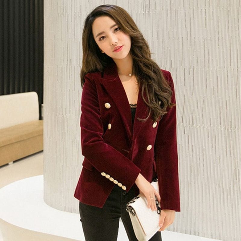 Veste Blazer Velours Femme