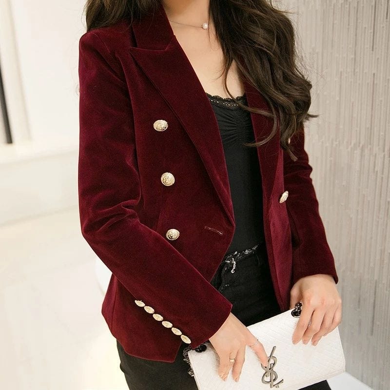 Veste Blazer Velours Femme