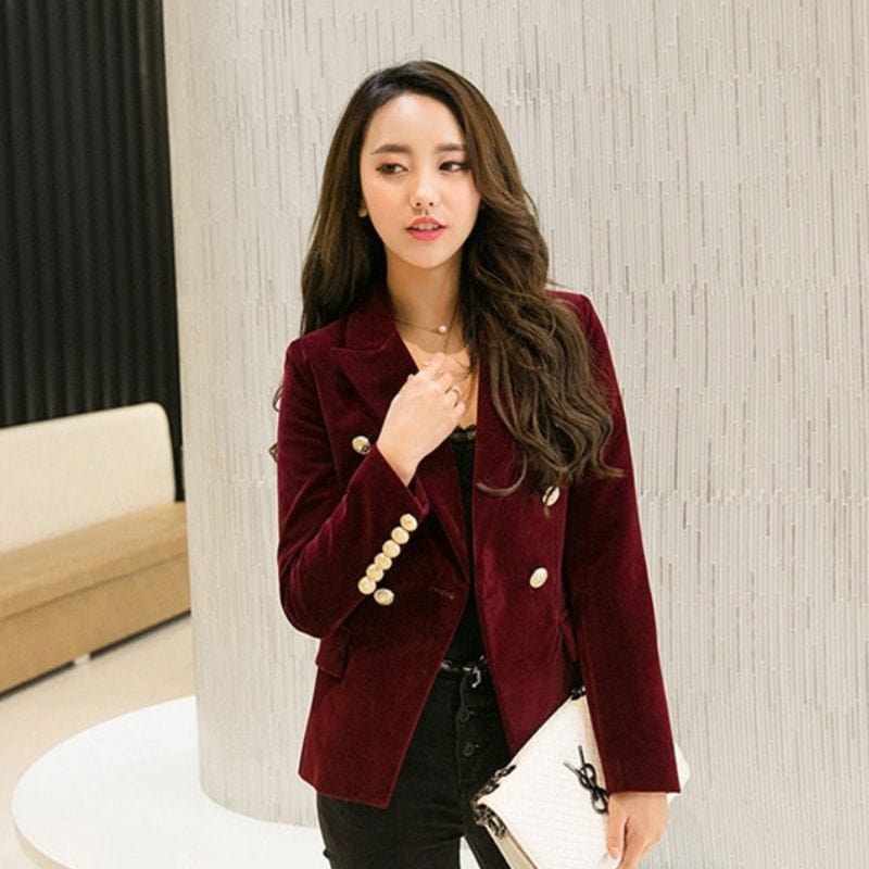 Veste Blazer Velours Femme