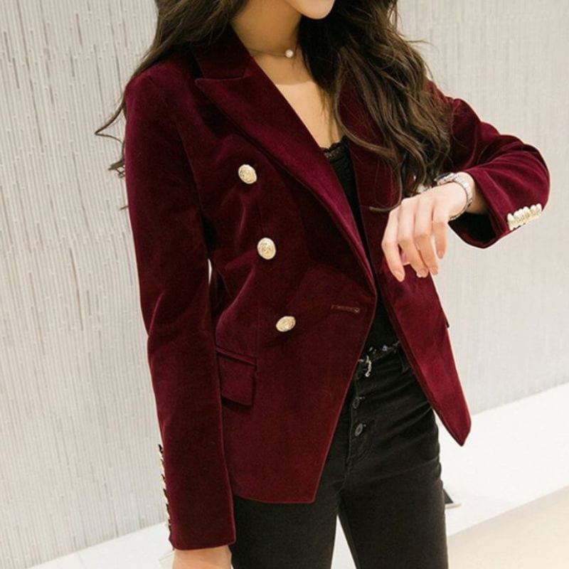 Veste Blazer Velours Femme