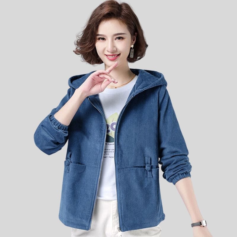 Veste Bleu Velours Femme