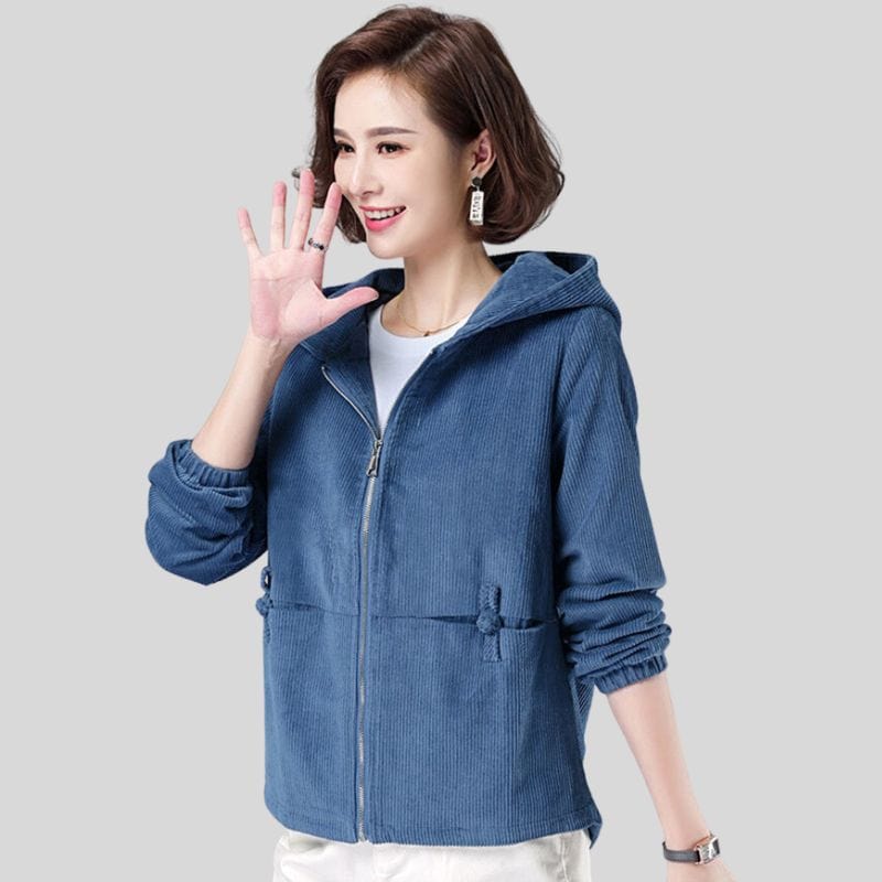 Veste Bleu Velours Femme