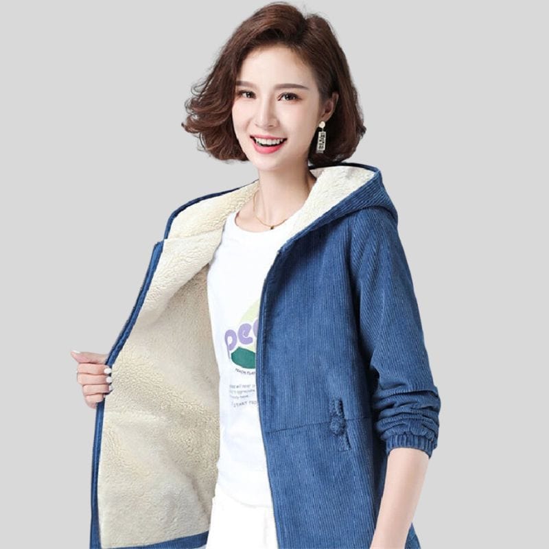 Veste Bleu Velours Femme