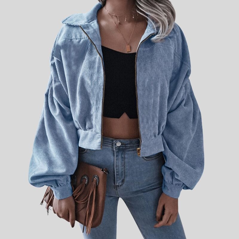 Veste Bleue Velours Femme