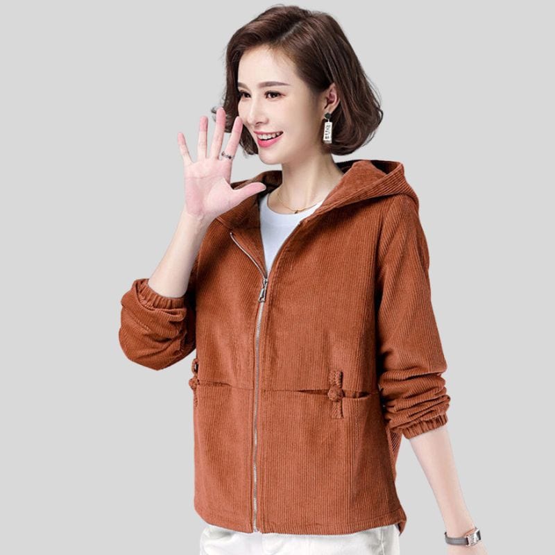 Veste Capuche Velours Femme