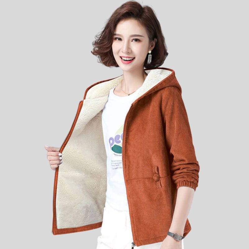 Veste Capuche Velours Femme