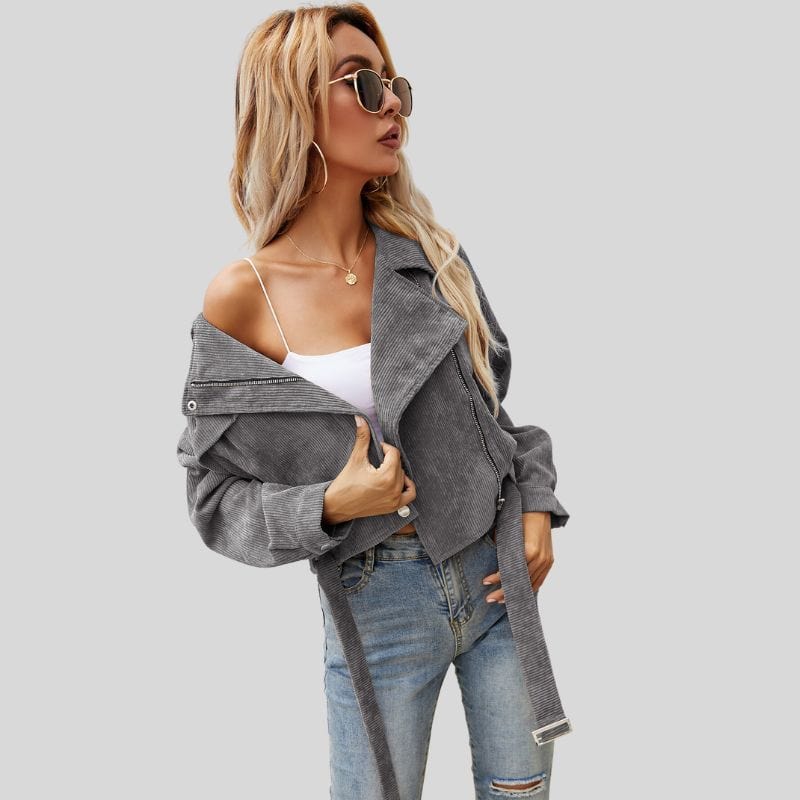 Veste Courte Velours Femme