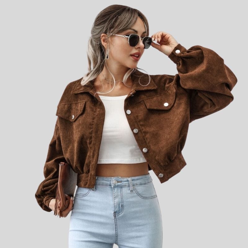 Veste Femme Velour Cotelé