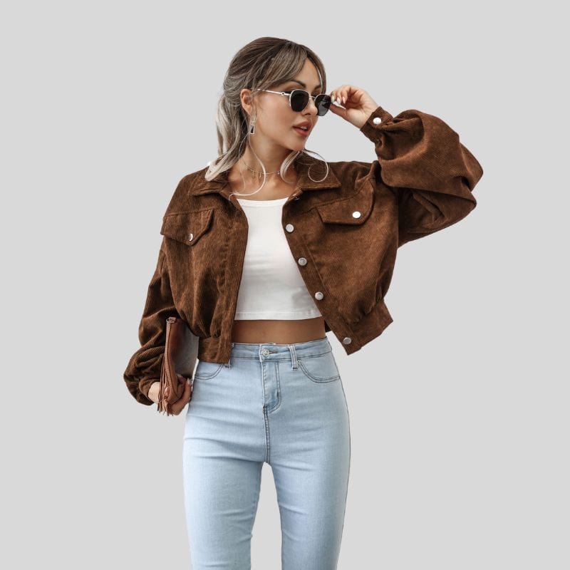 Veste Femme Velour Cotelé