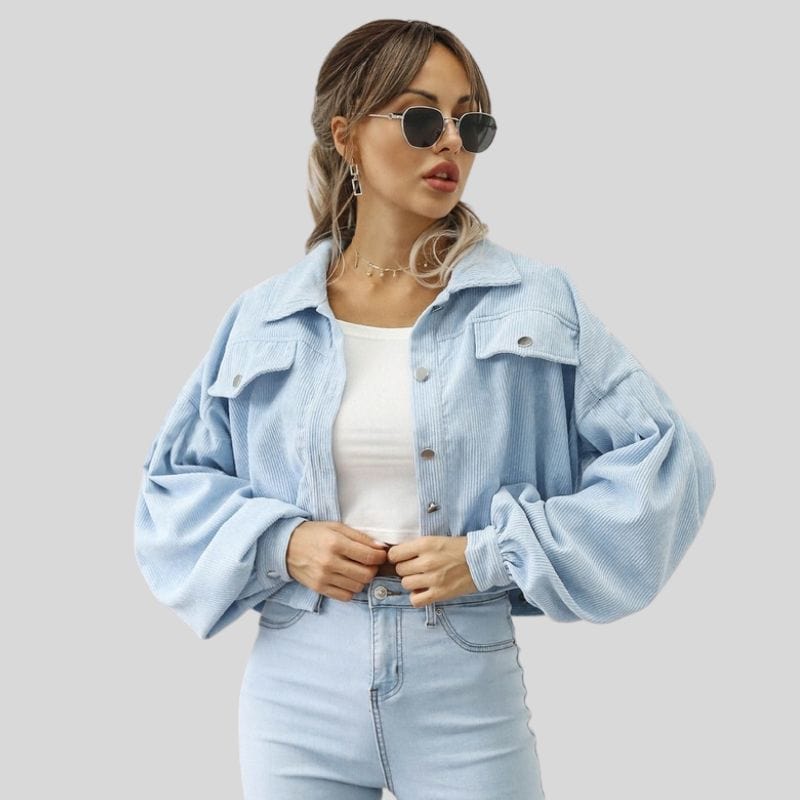 Veste Femme Velours Bleu