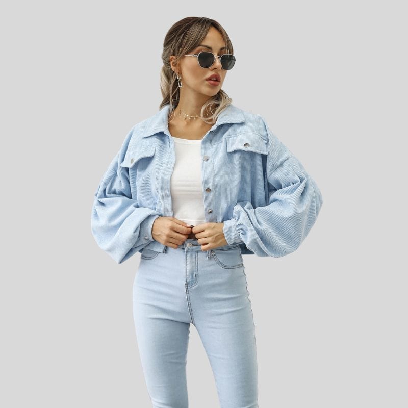Veste Femme Velours Bleu