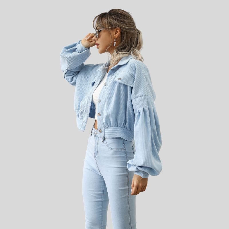 Veste Femme Velours Bleu