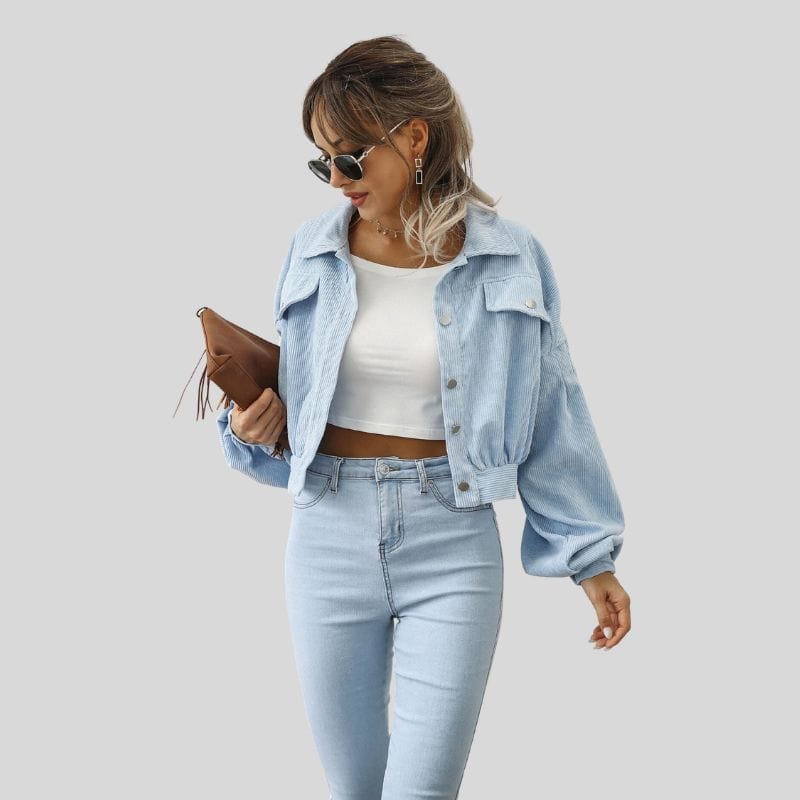 Veste Femme Velours Bleu