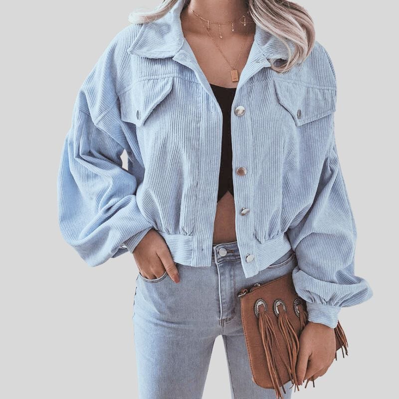 Veste Femme Velours Bleu