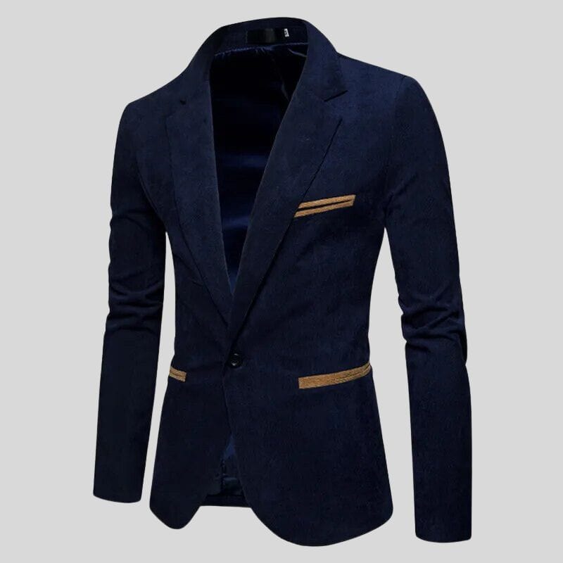 Veste Homme Velour Bleu Marine