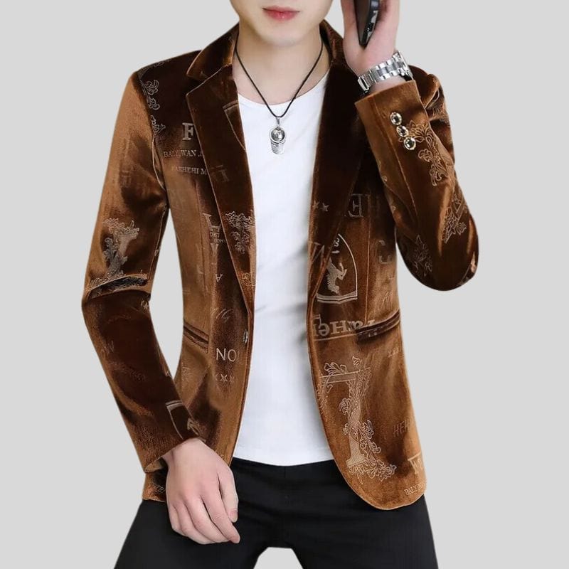 Veste Marron Velours Homme
