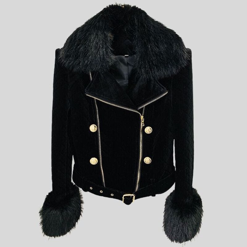 Veste Matelassée Velours Femme