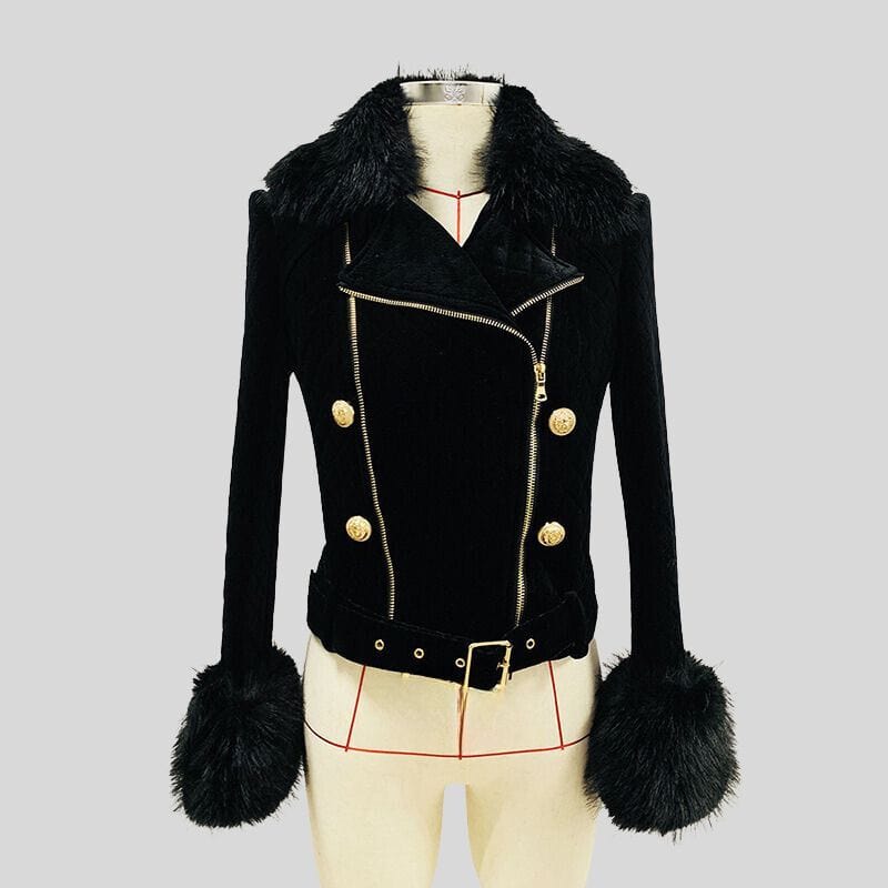 Veste Matelassée Velours Femme