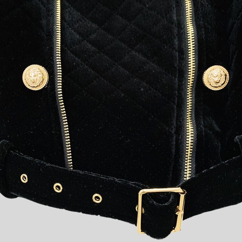 Veste Matelassée Velours Femme