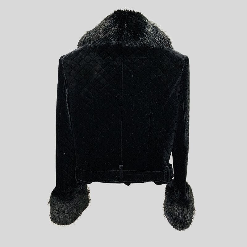 Veste Matelassée Velours Femme