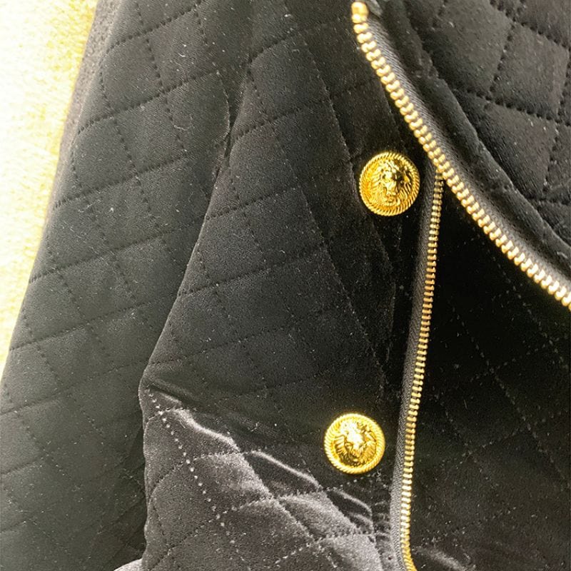 Veste Matelassée Velours Femme