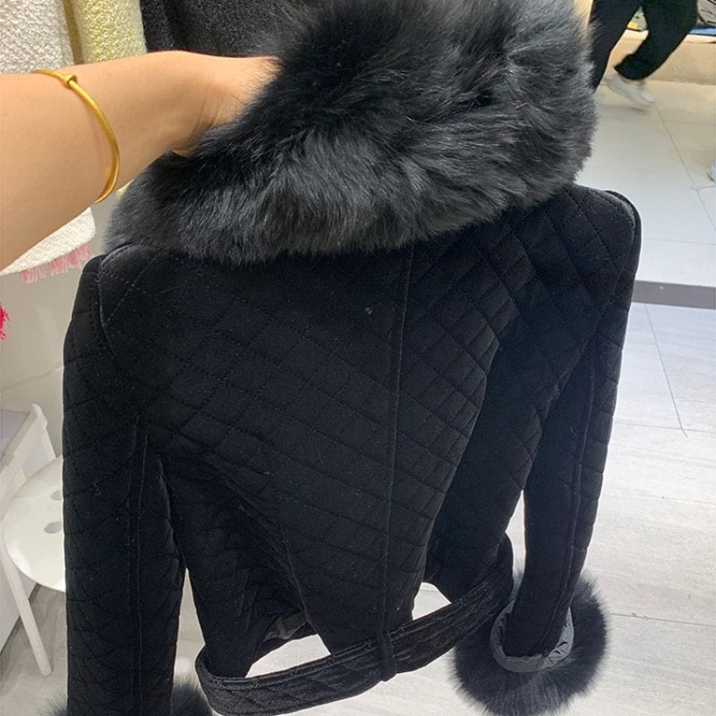 Veste Matelassée Velours Femme