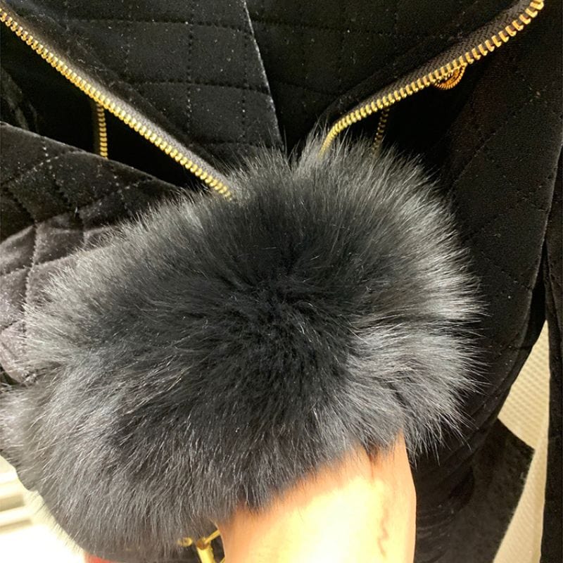 Veste Matelassée Velours Femme