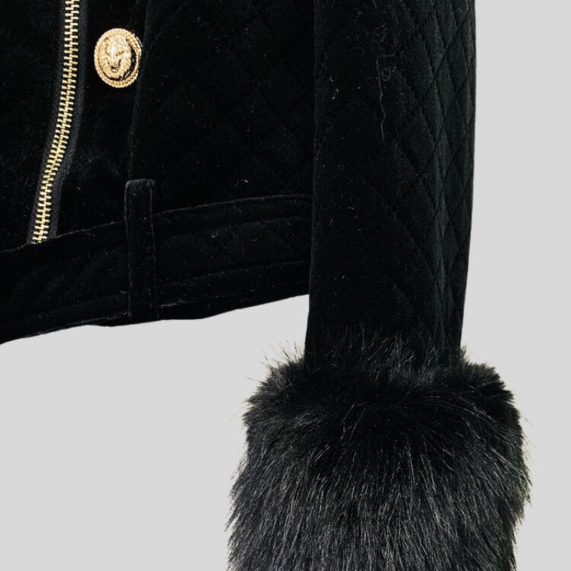 Veste Matelassée Velours Femme