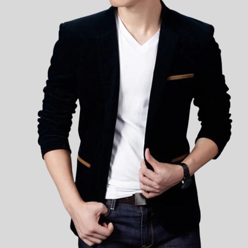 Veste Noir Velours Homme