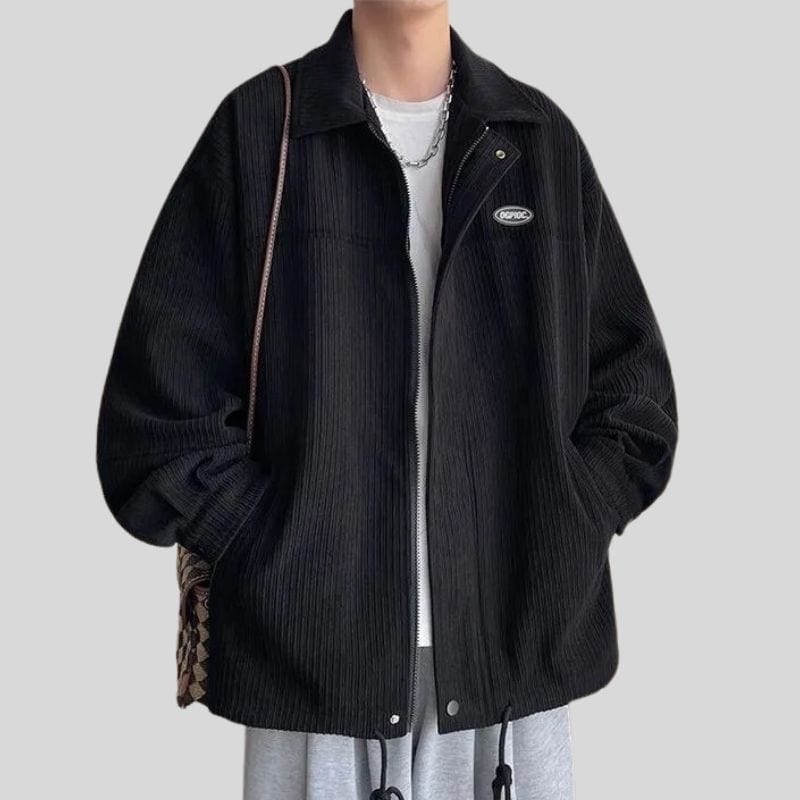 Veste Noire Velours Homme