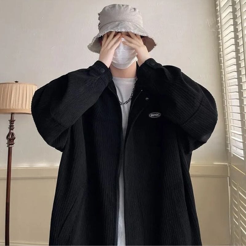 Veste Noire Velours Homme