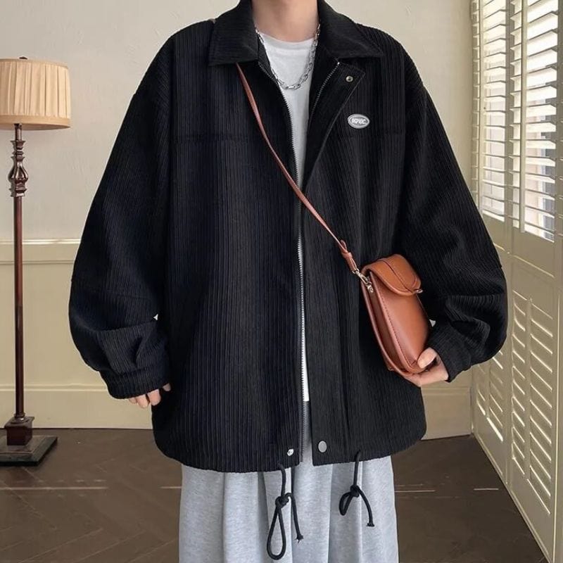 Veste Noire Velours Homme