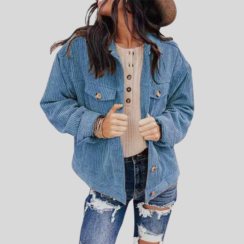 Veste Velour Bleue Femme