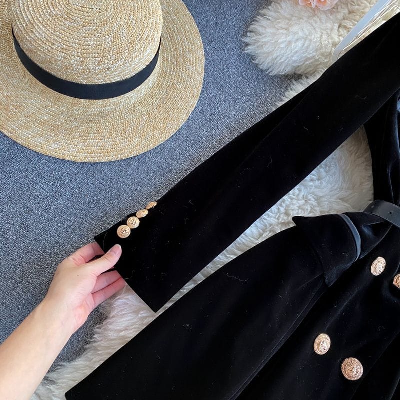 Veste Velour Femme Noir