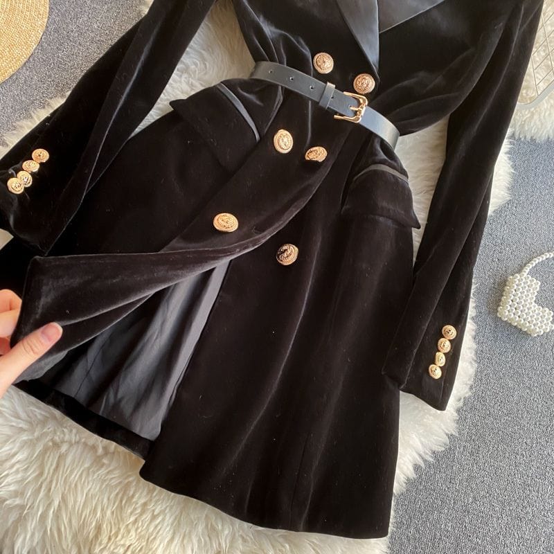 Veste Velour Femme Noir