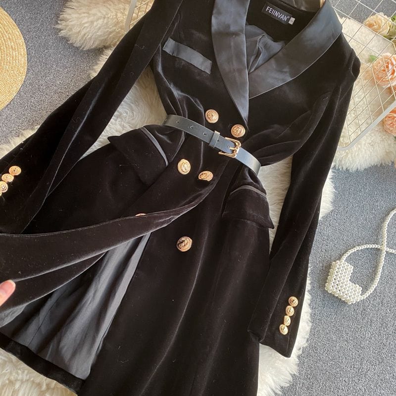 Veste Velour Femme Noir