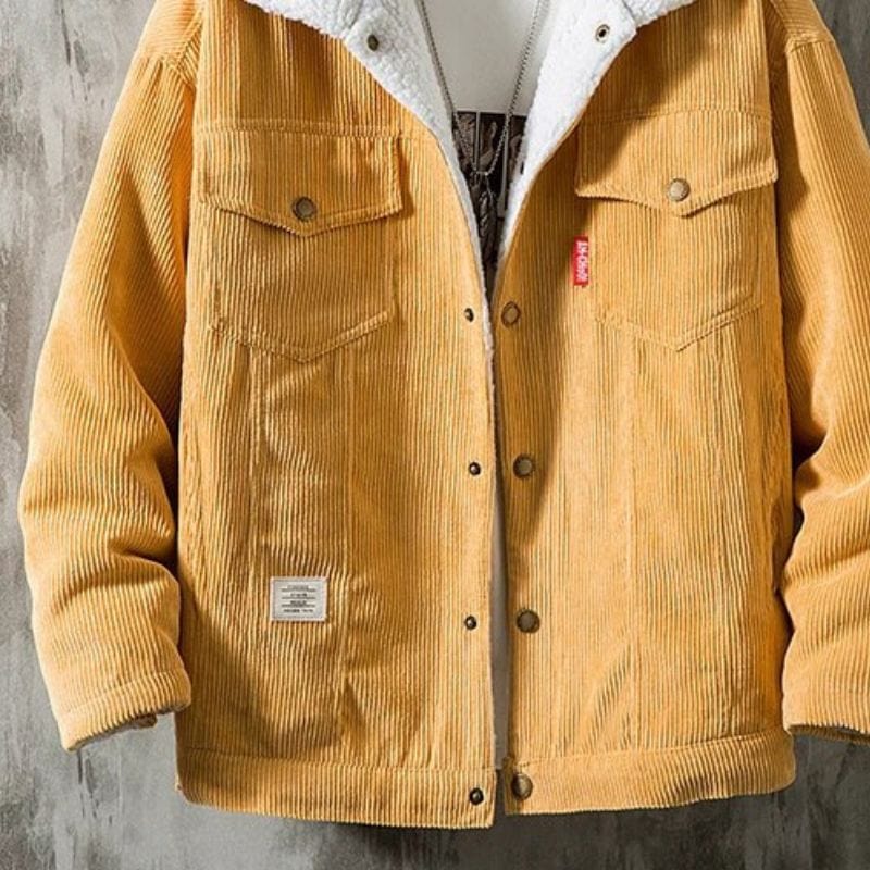 Veste Velour Homme Col Mouton