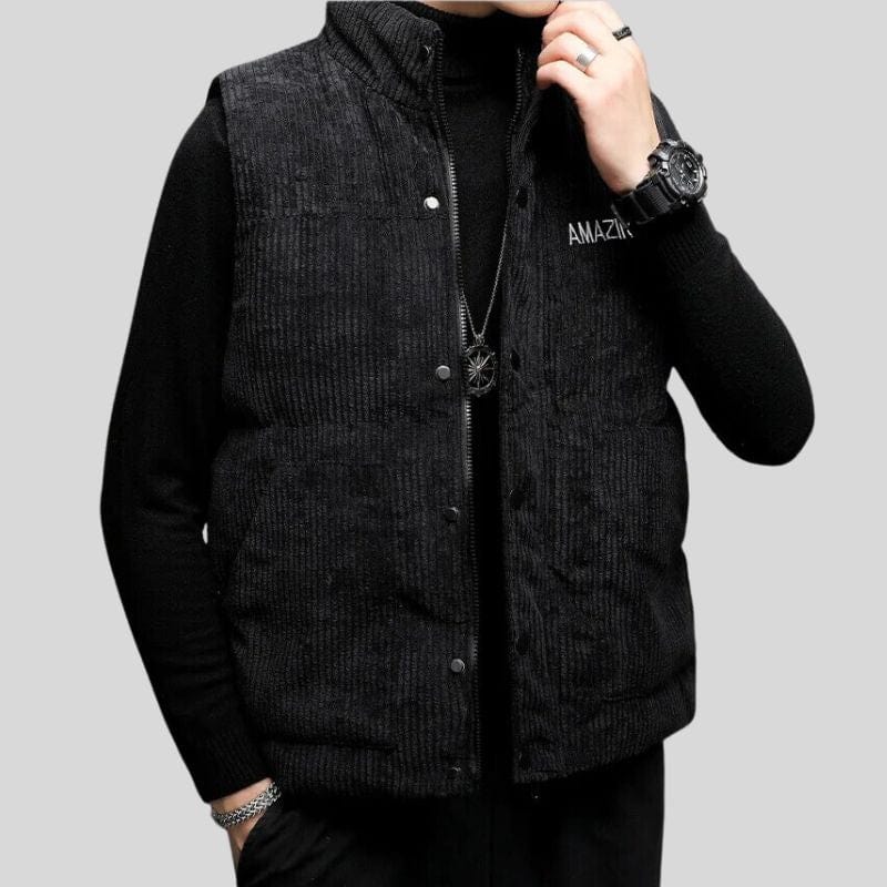 Veste Velour Noire Homme