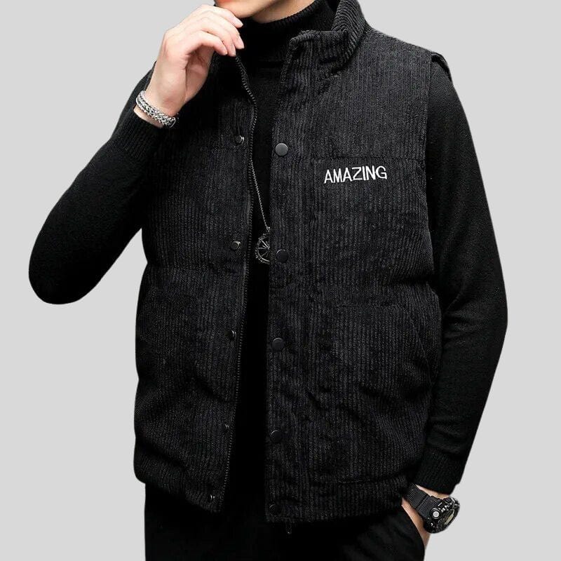 Veste Velour Noire Homme
