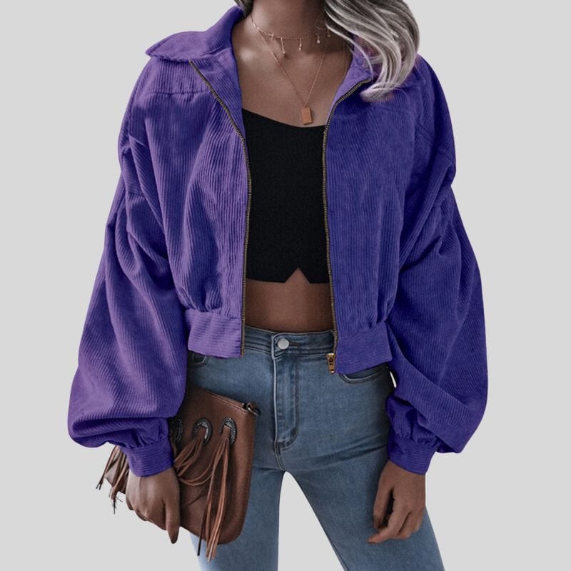 Veste Velour Violet Femme