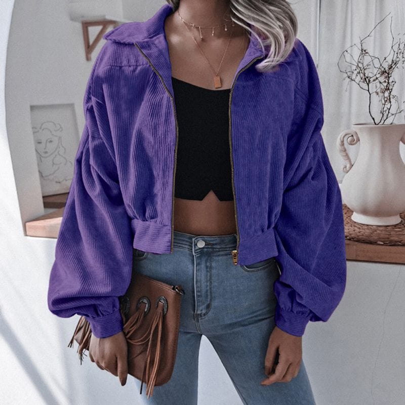 Veste Velour Violet Femme