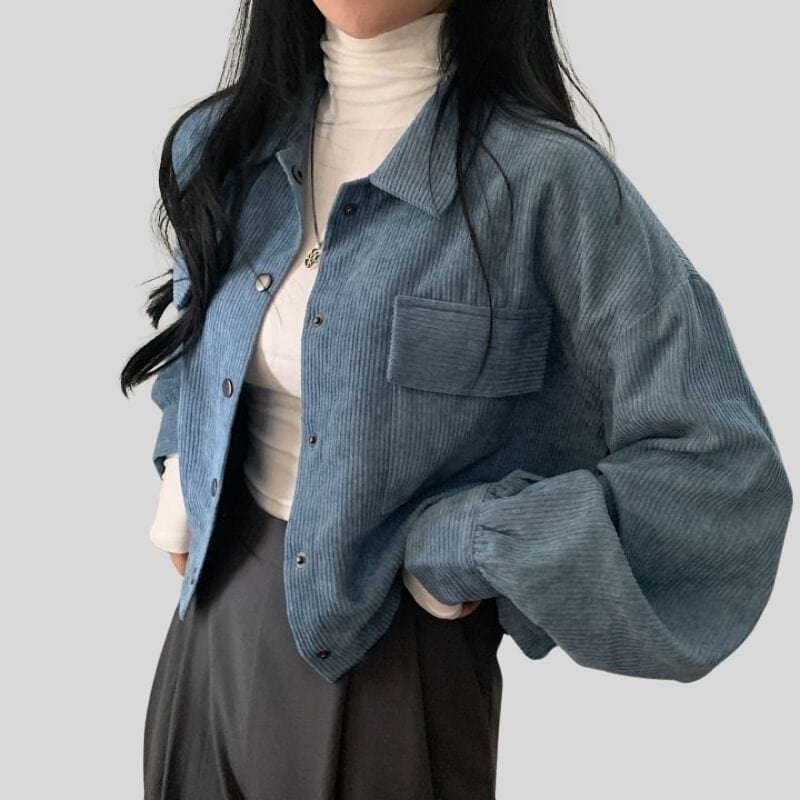 Veste Velours Bleu Femme