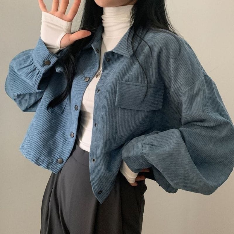 Veste Velours Bleu Femme