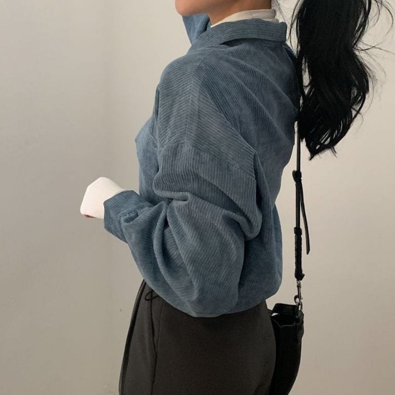 Veste Velours Bleu Femme