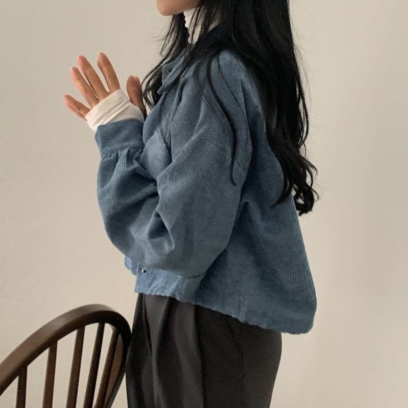 Veste Velours Bleu Femme