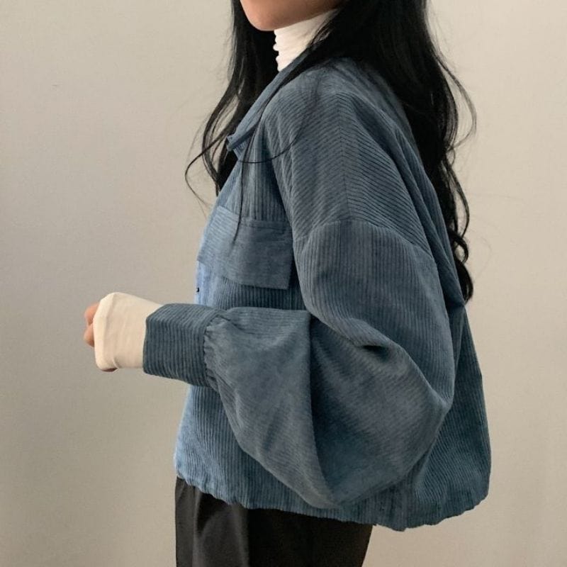 Veste Velours Bleu Femme