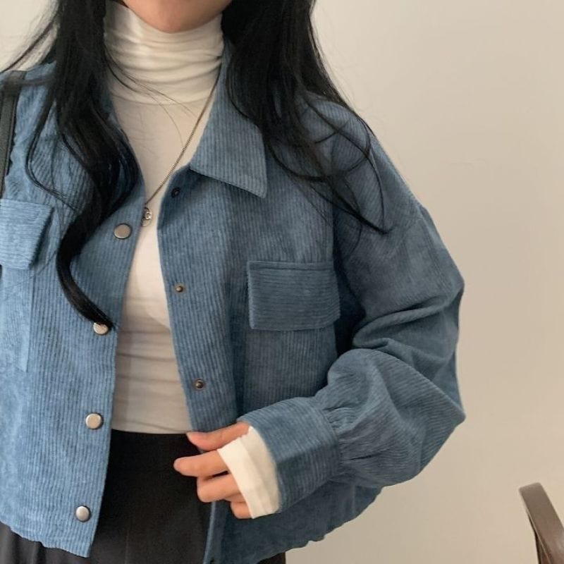 Veste Velours Bleu Femme